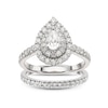 Thumbnail Image 0 of Platinum 1.25ct Diamond Total Pear Shaped Halo Bridal Set