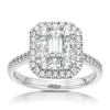 Thumbnail Image 0 of Platinum 1ct Diamond Emerald Shape Cluster Ring