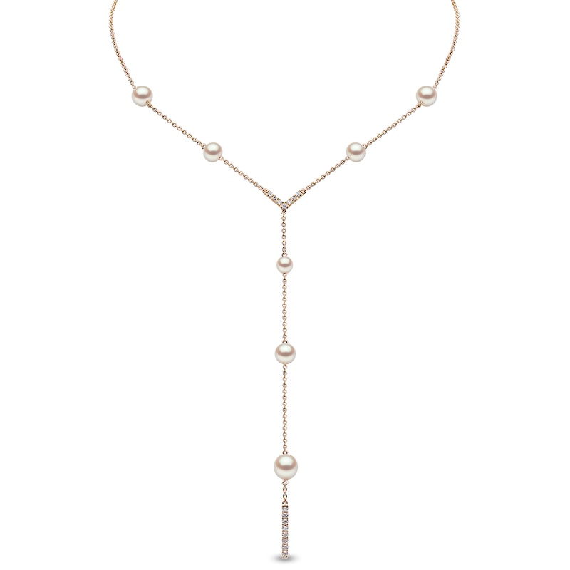 Yoko London 18ct Yellow Gold Pearl & 0.18ct Diamond Necklace