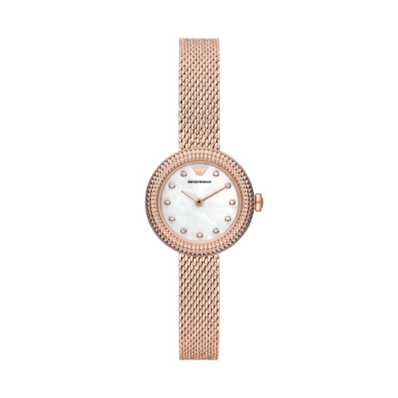 Emporio Armani Ladies' Rose Gold Tone Mesh Bracelet Watch