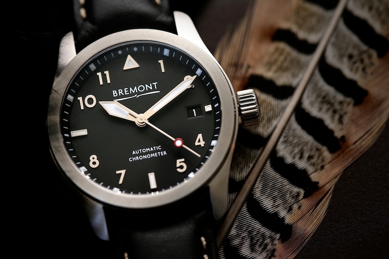 Bremont SOLO 37 Men's Black Dial Stainless Steel Bracelet Watch