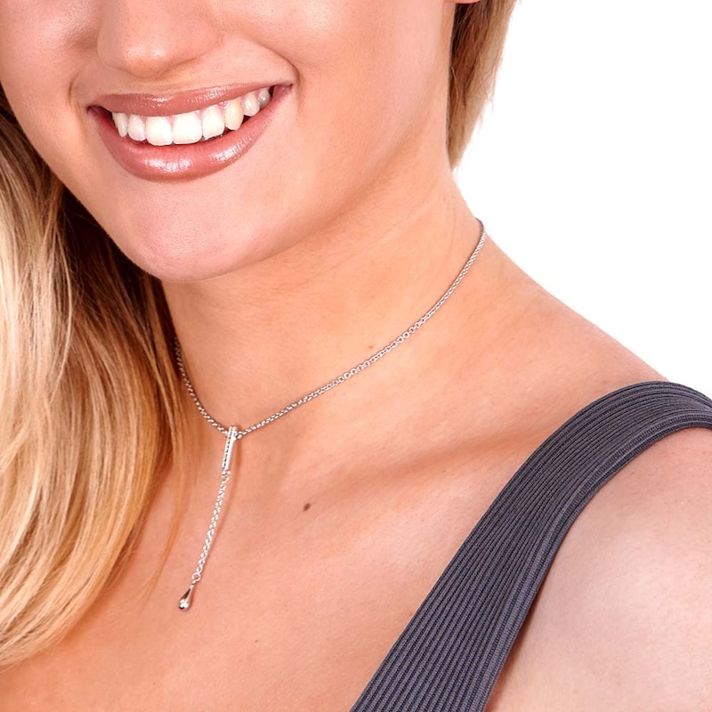 Lucy Quartermaine Skinny Drip Silver Topaz Skinny Pendant