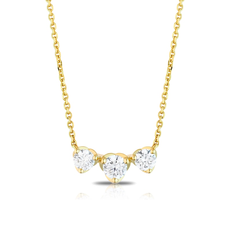 18ct Yellow Gold 1ct Total Diamond Triple Necklace