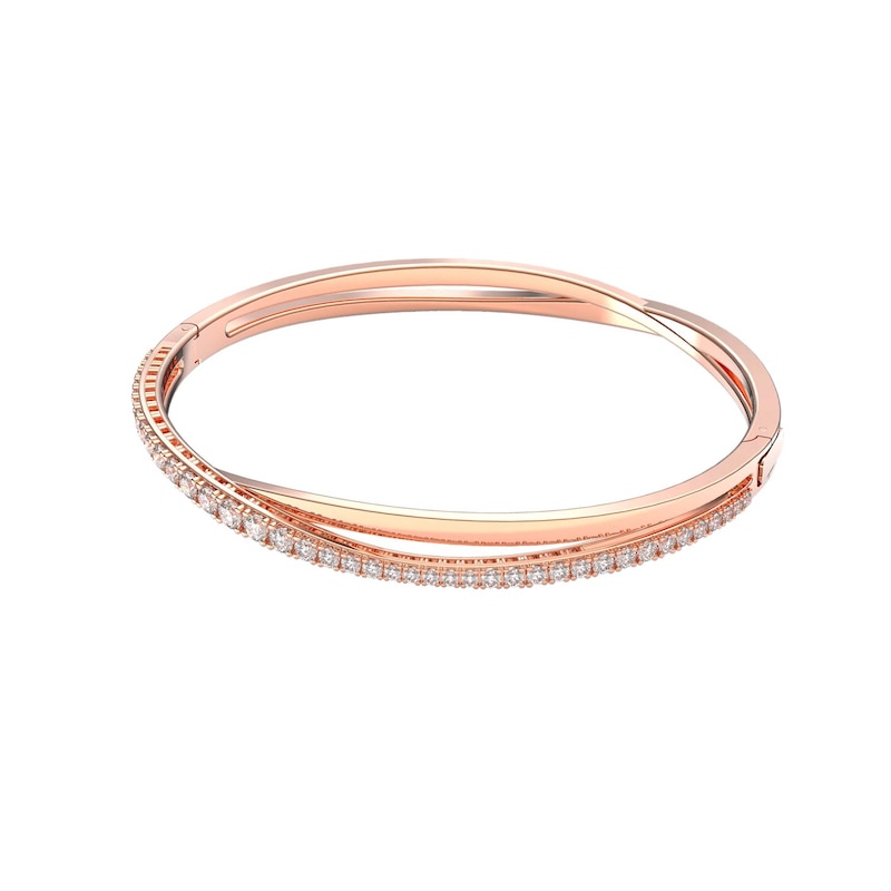 Swarovski Twist Rose Gold Plated 7 Inch Crystal Bracelet