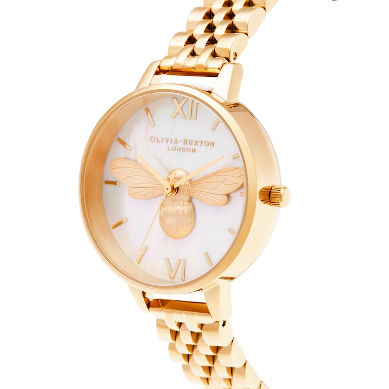 Olivia Burton Lucky Bee Yellow Gold-Tone Bracelet Watch