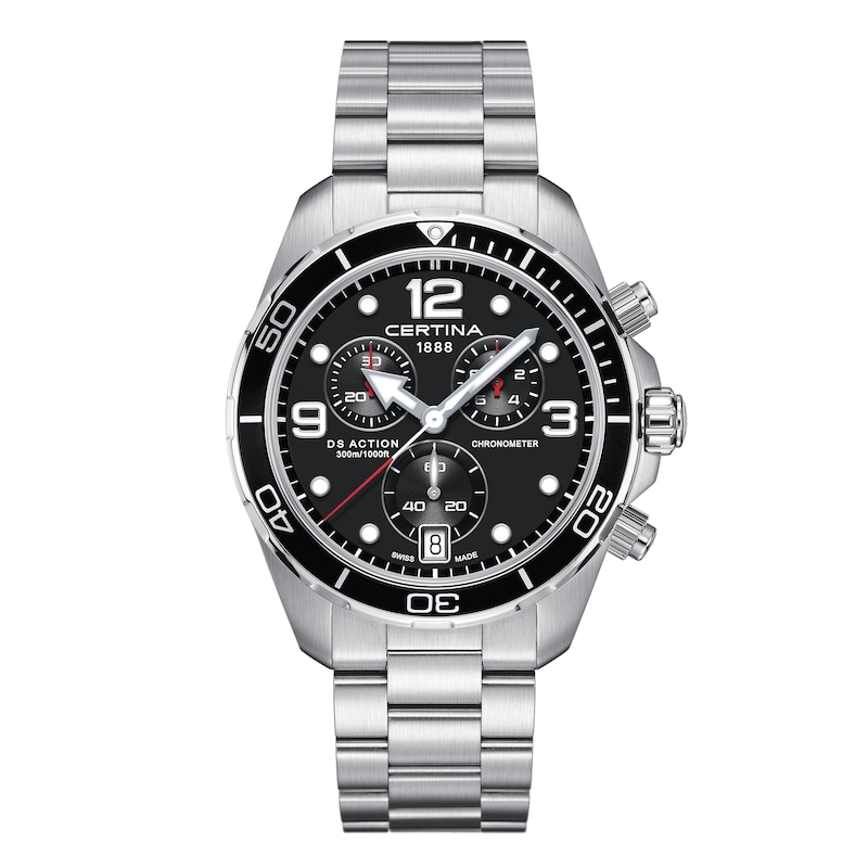 Certina DS Action Men's Black Dial & Stainless Steel Bracelet Watch