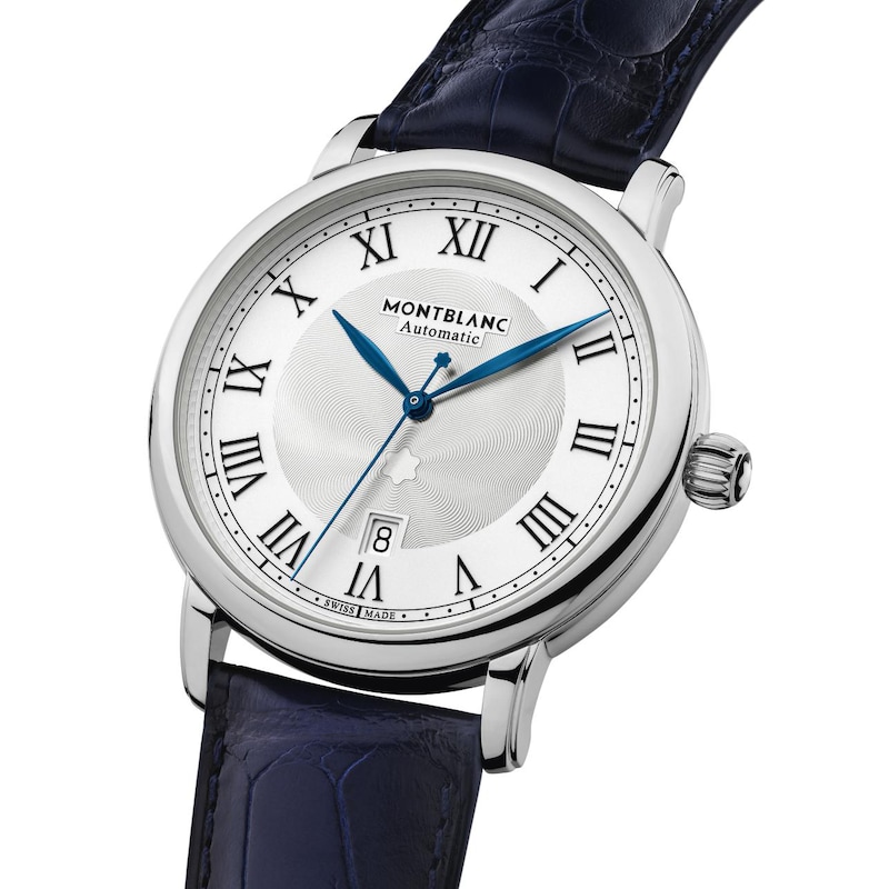 Montblanc Star Legacy Men's Blue Leather Strap Watch