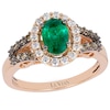 Thumbnail Image 0 of Le Vian 14ct Rose Gold Emerald & 0.37ct Diamond Ring