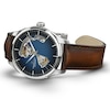 Thumbnail Image 2 of Hamilton Jazzmaster Men's Blue Open Dial Brown Leather Watch