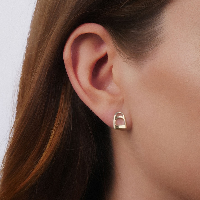 Lauren Ralph Lauren Gold Plated Stirrup Stud Earrings