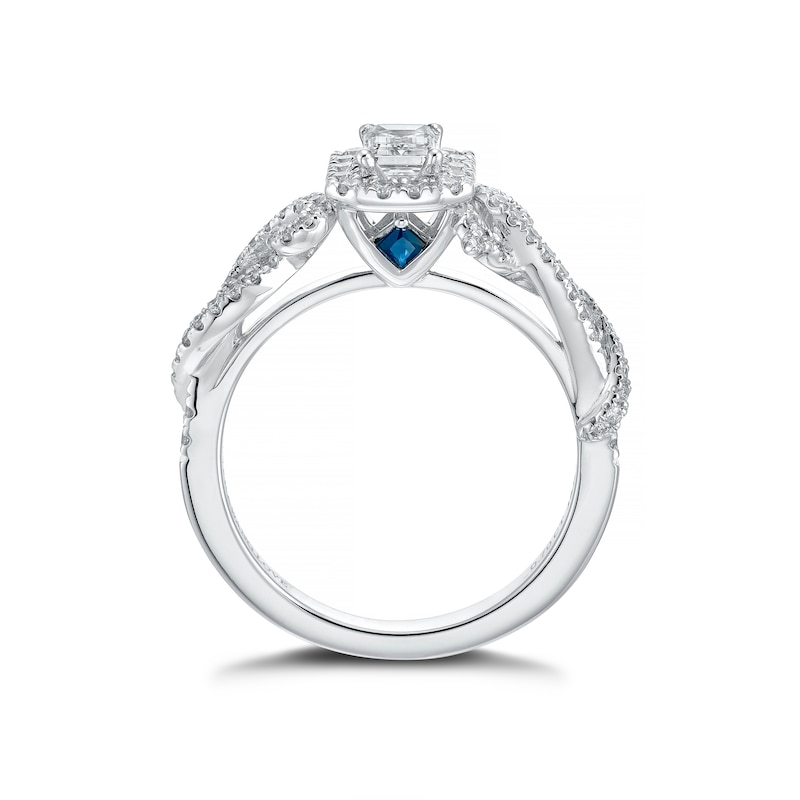 Vera Wang Platinum 0.70ct Total Diamond Halo Ring