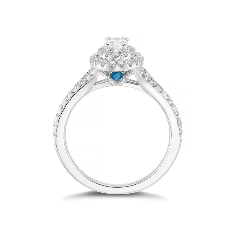 Vera Wang Platinum 0.75ct Total Diamond Double Halo Ring