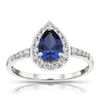 Thumbnail Image 0 of 9ct White Gold Created Sapphire & CZ Pear Cluster Ring