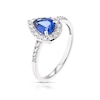 Thumbnail Image 1 of 9ct White Gold Created Sapphire & CZ Pear Cluster Ring