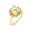 Thumbnail Image 1 of 9ct Yellow Gold Amethyst & Citrine 0.10ct Diamond Total Ring