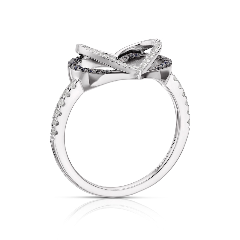 Vera Wang Silver Sapphire 0.12ct Diamond Heart Ring