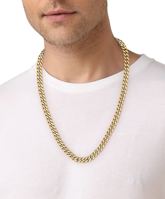 BOSS Chain Men's Gold Plated Stainless Steel Curb Chain
