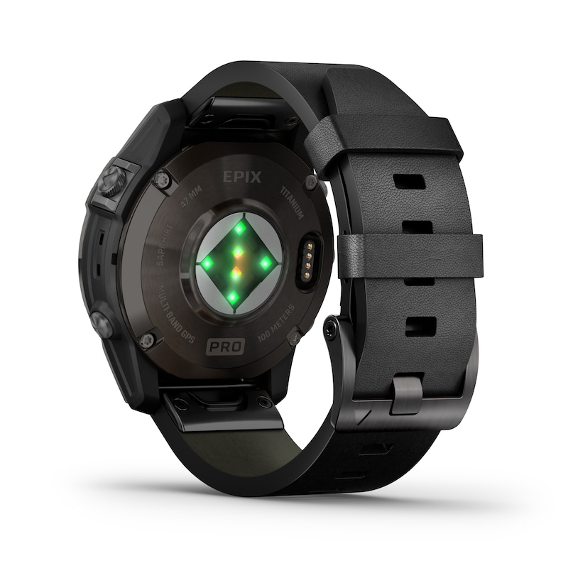 Garmin Epix Pro (Gen 2) Sapphire Edition 47mm Black Leather Strap Smartwatch