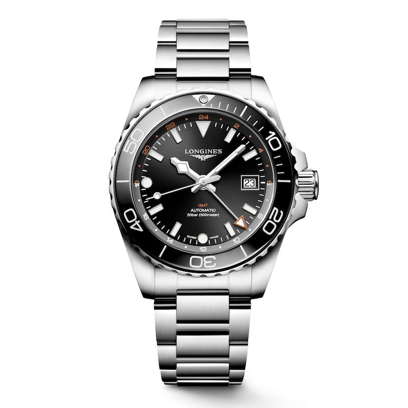 Longines HydroConquest GMT Men's Black Dial Bracelet Watch