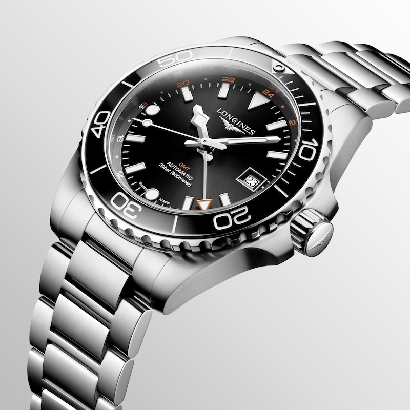 Longines HydroConquest GMT Men's Black Dial Bracelet Watch