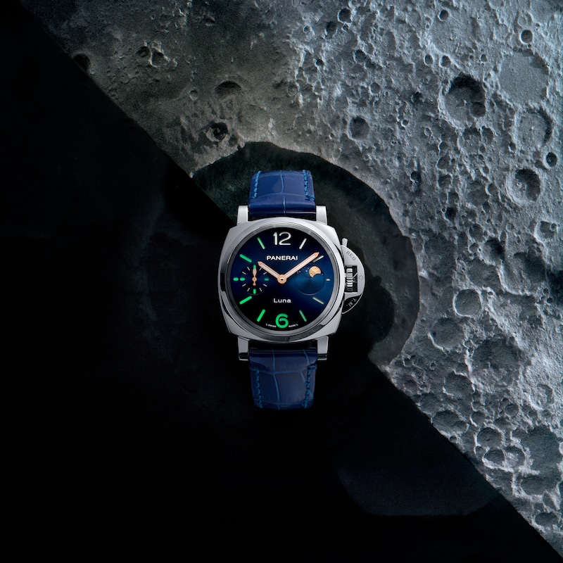 Panerai Luminor Due Luna 38mm Ladies' Blue Dial & Leather Strap Watch