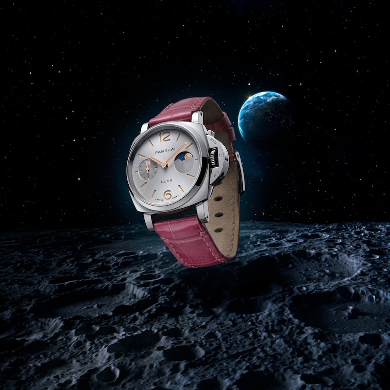 Panerai Luminor Due Luna 38mm Ladies' Pink Leather Strap Watch