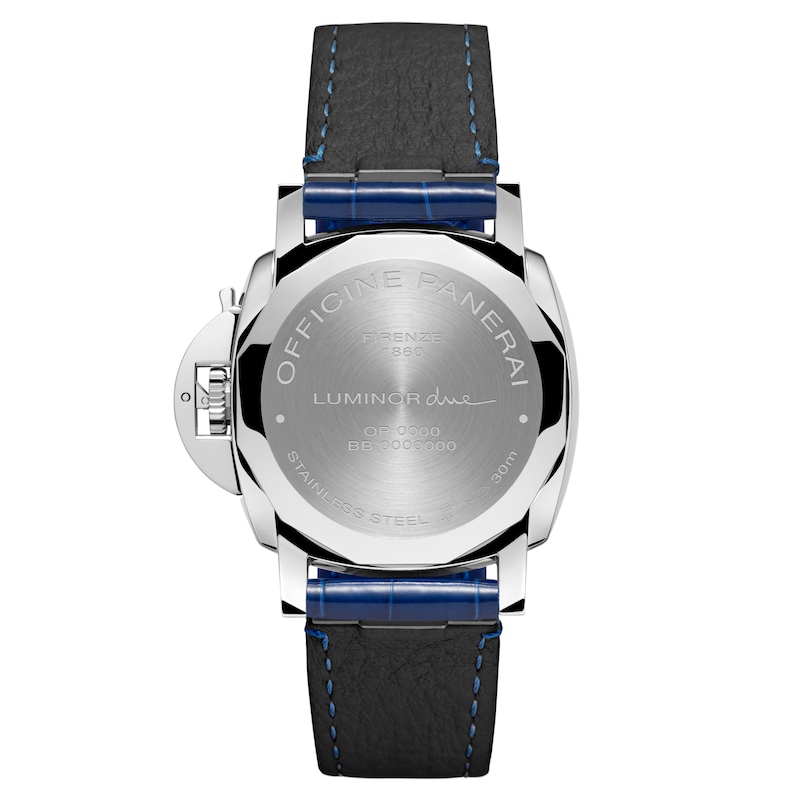 Panerai Luminor Due 38mm Ladies' Blue Leather Strap Watch