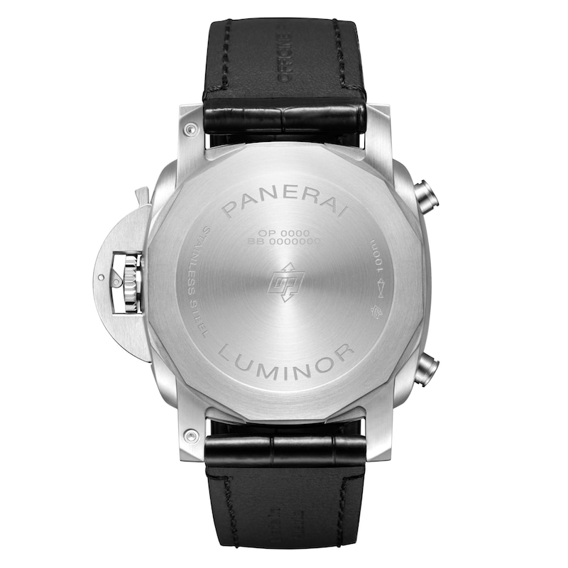 Panerai Luminor Chrono 44mm Men's Black Dial & Leather Strap Watch