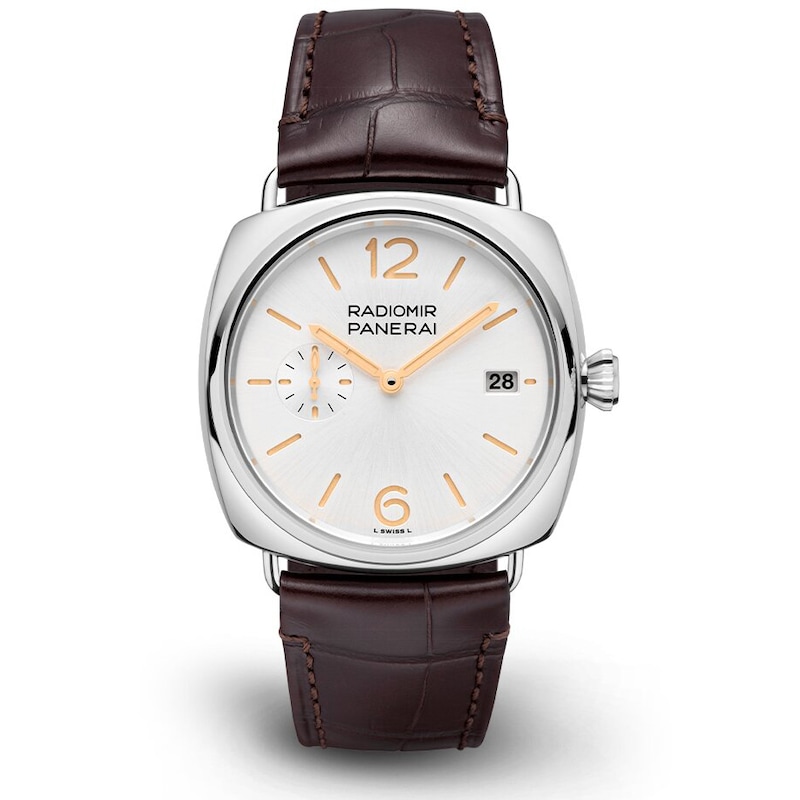 Panerai Radiomir Quaranta 40mm Men's White Dial & Brown Leather Strap Watch
