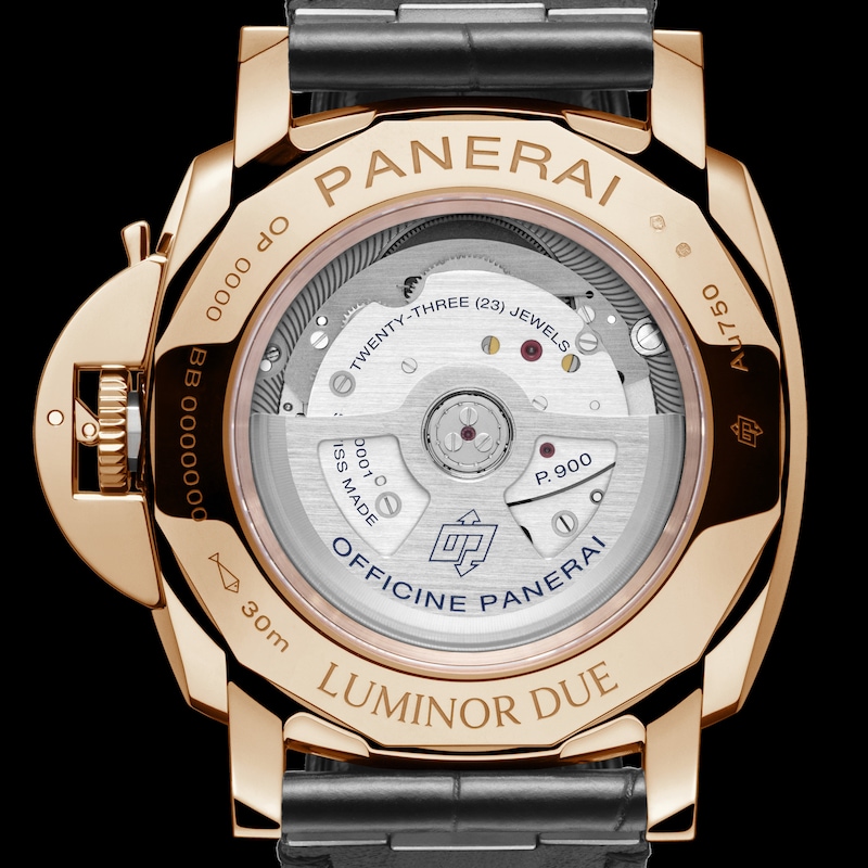 Panerai Luminor Due Goldtech Men's White Dial & Alligator Black Leather Strap Watch