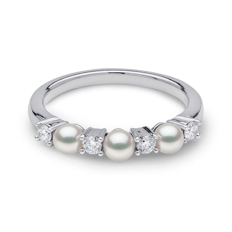 Yoko London Eclipse 18ct White Gold Akoya Pearl 0.19ct Diamond Ring