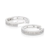 Thumbnail Image 1 of 9ct White Gold 0.25ct Diamond Channel Set Hoop Earrings