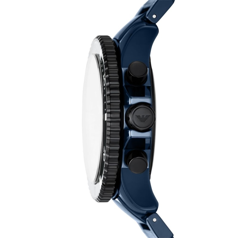 Emporio Armani Men's Chronograph Blue Dial & Blue Ceramic Bracelet Watch