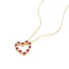 Thumbnail Image 1 of 9ct Yellow Gold Ruby 0.05ct Diamond Heart Pendant