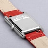 Thumbnail Image 4 of Accurist Rectangle Ladies' White Dial Red Leather Strap Watch