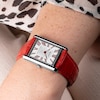 Thumbnail Image 6 of Accurist Rectangle Ladies' White Dial Red Leather Strap Watch
