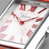 Thumbnail Image 7 of Accurist Rectangle Ladies' White Dial Red Leather Strap Watch