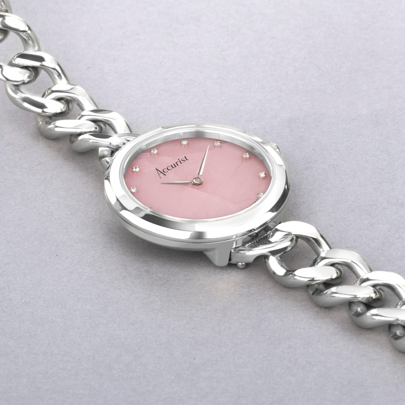 Accurist Jewellery Ladies' Rose Quartz Dial Bracelet Watch