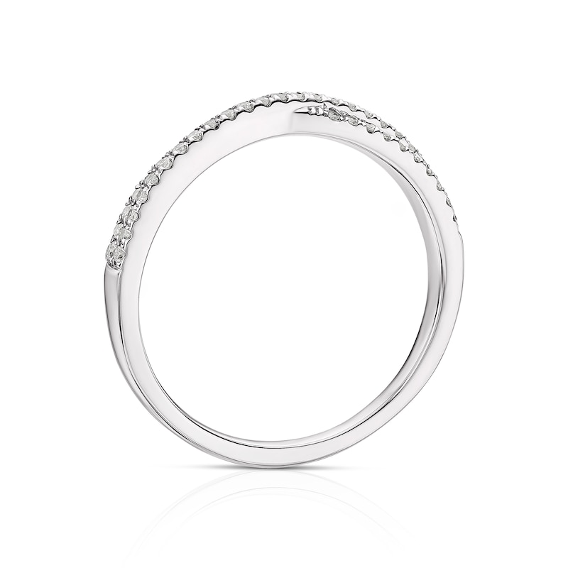 Platinum 0.20ct Diamond Micro Pave Crossover Eternity Ring