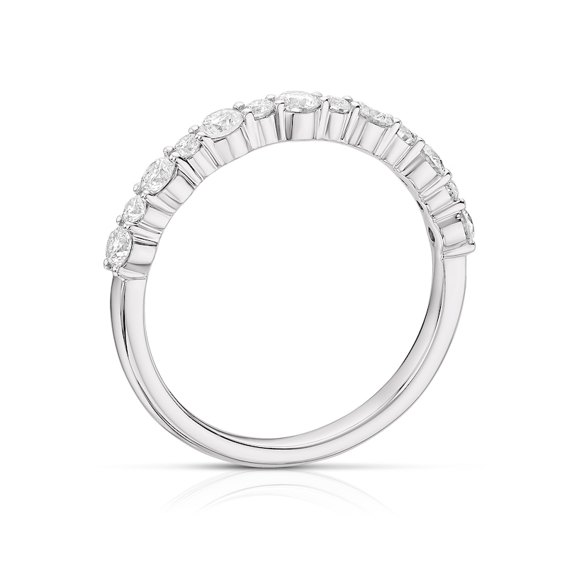 Platinum 0.50ct Diamond Round Cut Half Eternity Ring