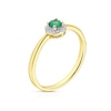 Thumbnail Image 1 of 9ct Yellow Gold Emerald 0.04ct Diamond Halo Ring
