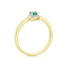 Thumbnail Image 2 of 9ct Yellow Gold Emerald 0.04ct Diamond Halo Ring