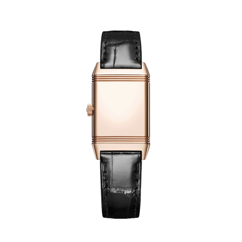 Jaeger-LeCoultre Reverso Classic Ladies' 18ct Rose Gold & Black Leather Strap Watch