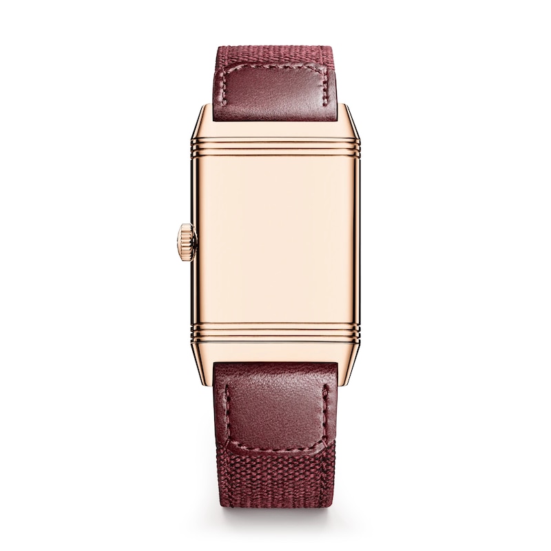 Jaeger-LeCoultre Reverso Tribute 18ct Rose Gold & Red Fabric Strap Watch