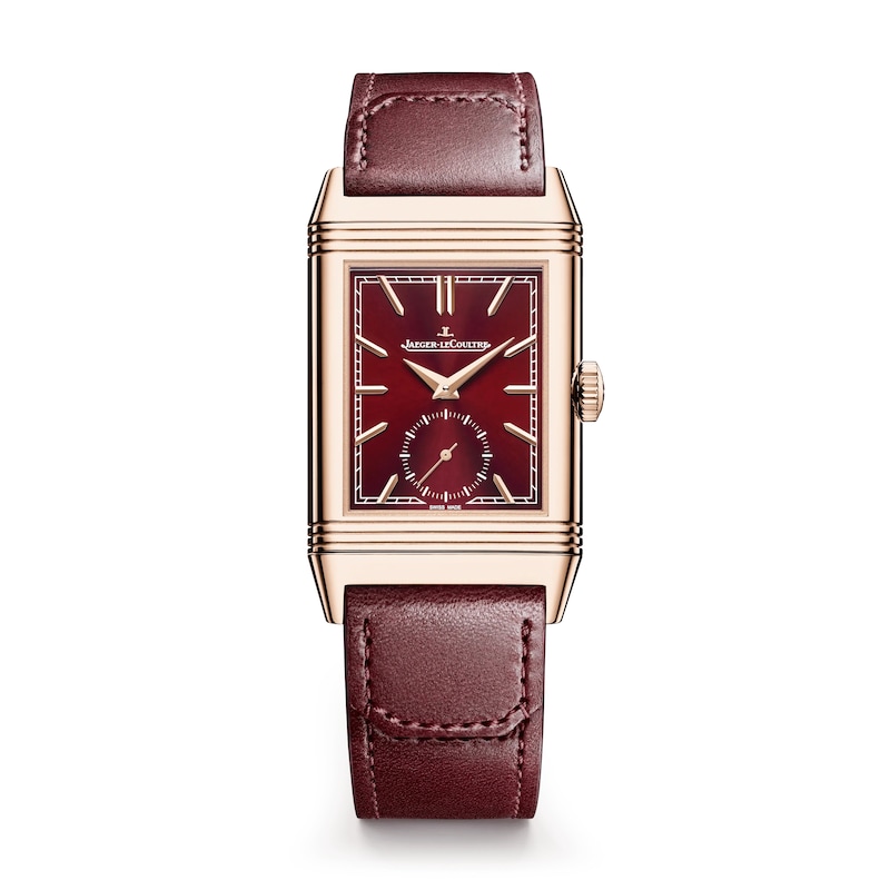 Jaeger-LeCoultre Reverso Tribute 18ct Rose Gold & Red Fabric Strap Watch