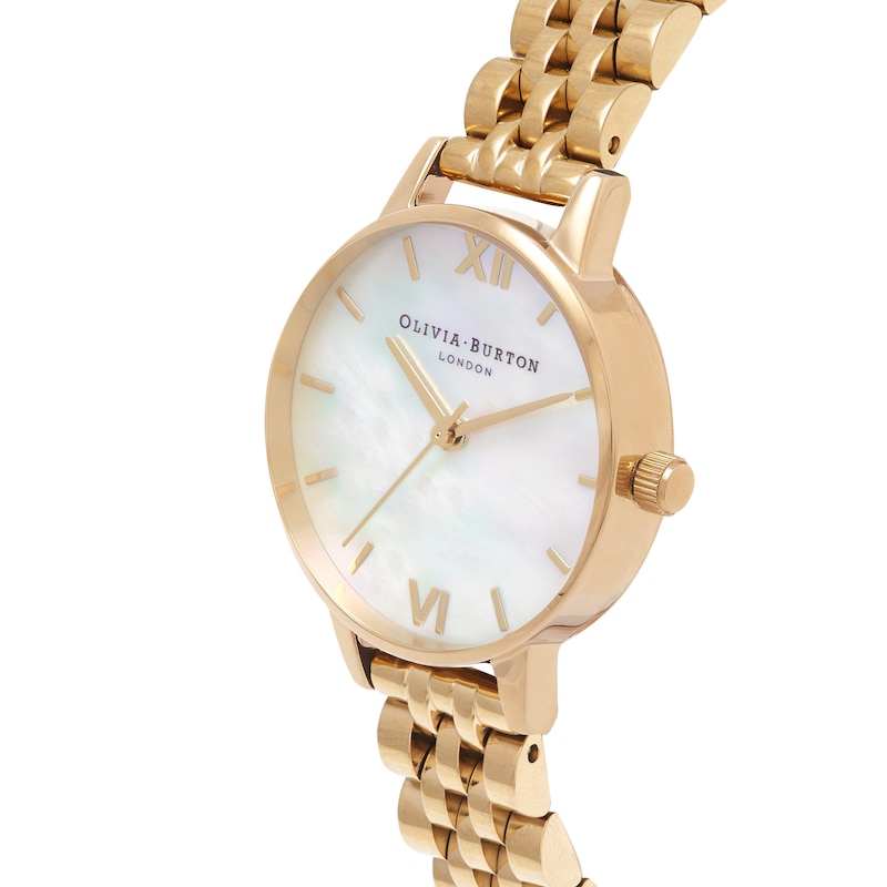 Olivia Burton Ladies' MOP Dial & Gold-Tone Stainless Steel Bracelet Watch
