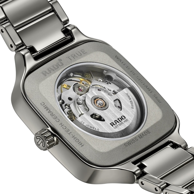 Rado True Men's Square Dial Grey High-Tech Ceramic & Titanium Watch