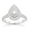 Thumbnail Image 0 of Platinum 1ct Diamond Pear Shaped Double Halo Ring