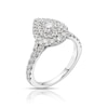 Thumbnail Image 1 of Platinum 1ct Diamond Pear Shaped Double Halo Ring