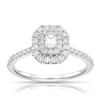 Thumbnail Image 0 of Platinum 0.50ct Diamond Emerald Shaped Double Halo Ring